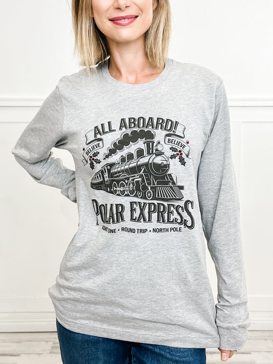 All Aboard Polar Express Long Sleeve Graphic Tee