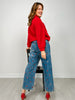 Washed Heart Embroidered Boyfriend Jeans