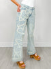 Washed Heart Patchwork Detail Denim Jeans