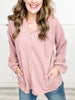 Oversized Knit Casual Hoodie Top With Pockets