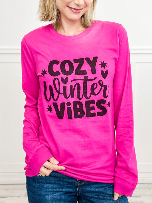 Cozy Winter Vibes Long Sleeve Graphic Tee