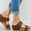 Pierre Dumas Chantal-30 Wedge Sandal in Whiskey