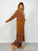 Sunrise Ribbed Knit Cardigan & Pants Set in ESPRESSO