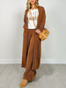 Sunrise Ribbed Knit Cardigan & Pants Set in ESPRESSO