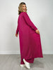 Sunrise Ribbed Knit Cardigan & Pants Set in PLUM