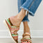 Pierre Dumas Expand-2 Double Buckle Sandals in Tan Combo