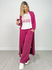 Sunrise Ribbed Knit Cardigan & Pants Set in PLUM