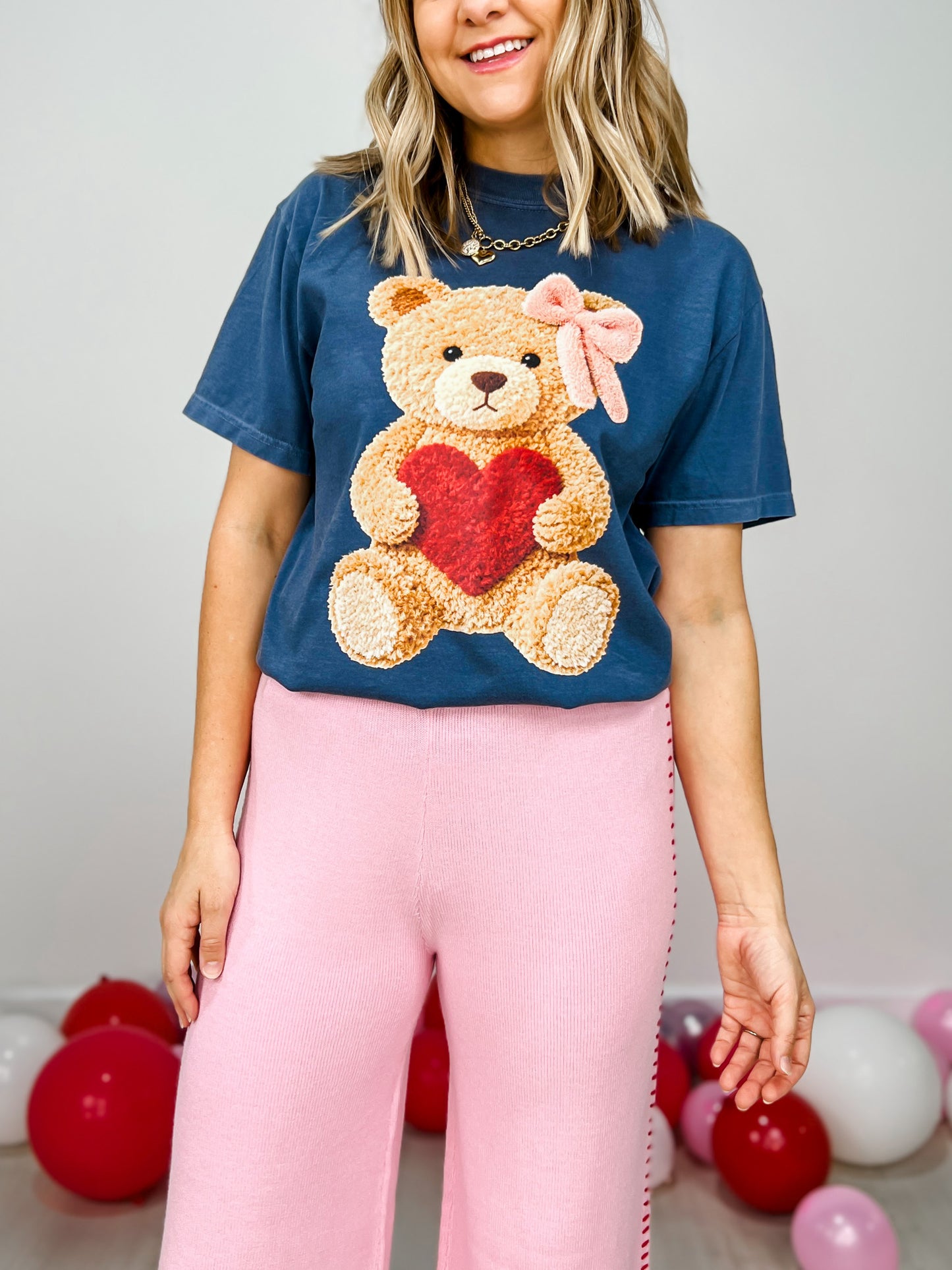 Yarn Teddy Bear Graphic Top
