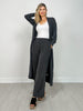 Sunrise Ribbed Knit Cardigan & Pants Set in BLACK