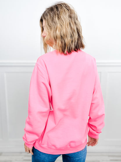 I'm a Sucker For You Pink Foiled Sweatshirt Top