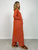 Sunrise Ribbed Knit Cardigan & Pants Set in TERRACOTTA