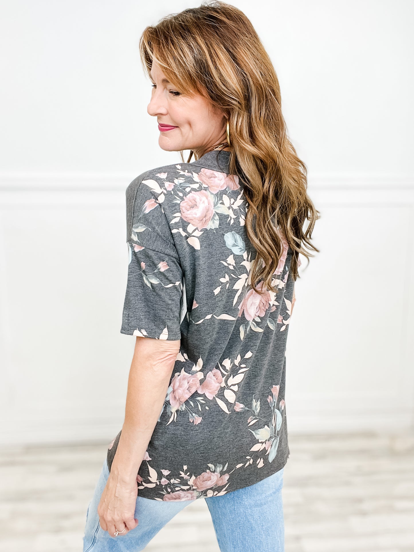 SIMPLE FLORAL PRINT T-SHIRT