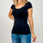 Seamless Scoop Neck Top with Cap Sleeves