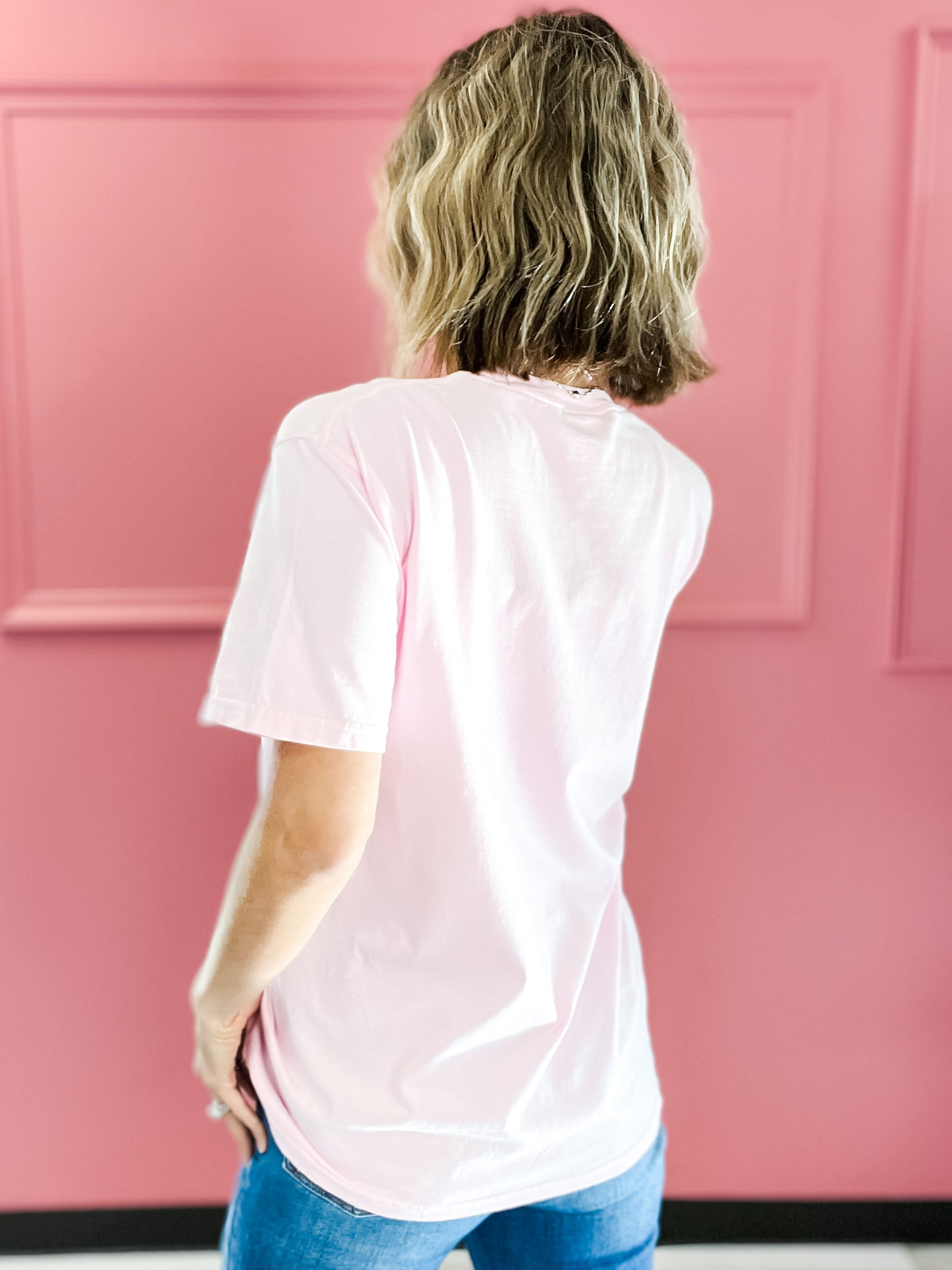 Feeling Lucky Pink Foiled Graphic Tee