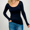 Plain Jersey Long Sleeve Scoop Neck Top