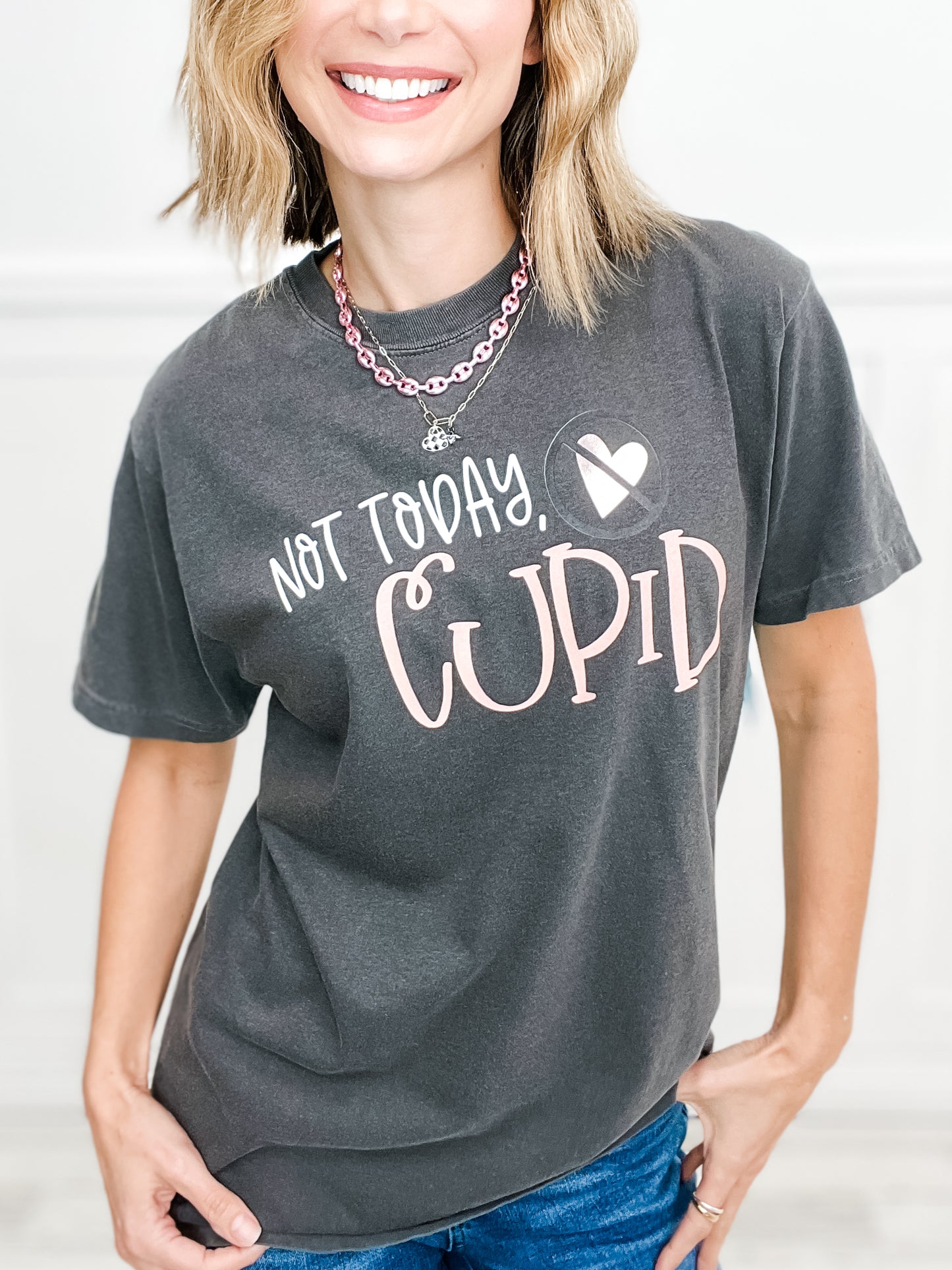 Not Today Cupid Rose Gold Foil Graphic Tee