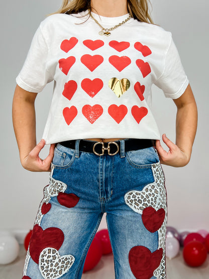 Hearts Gold Foil Graphic Tee