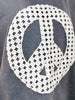 Mineral Washed French Terry Short Sleeve Lace Peace Sign Applique Top