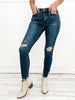 Judy Blue "KENNEDY" Mid Rise Tummy Control Distressed Skinny Denim Jeans