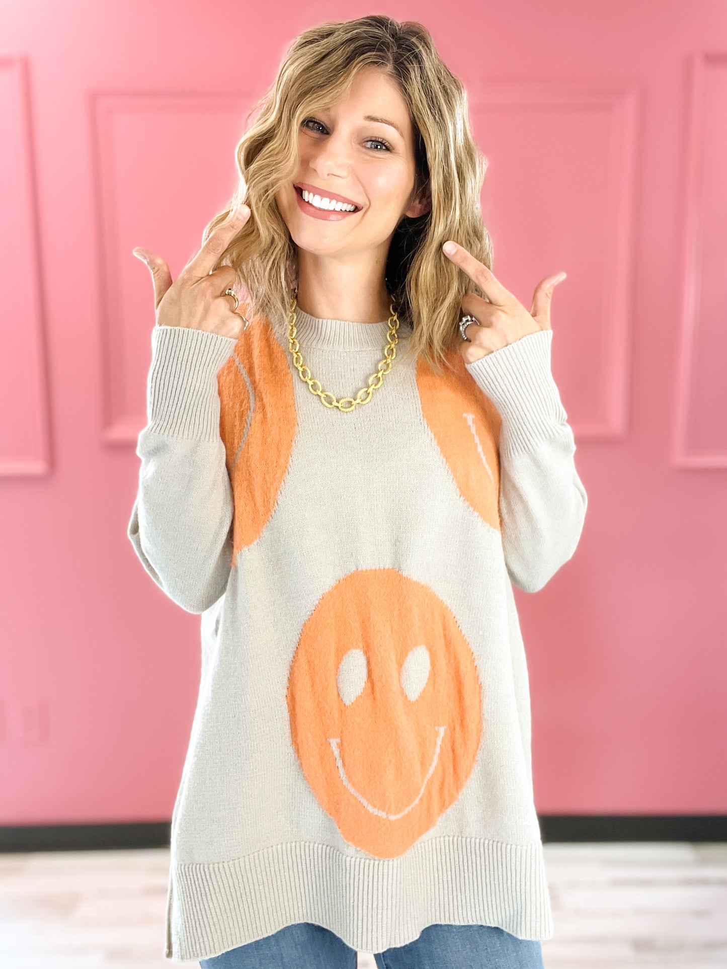 You're Never Fully Dressed Without a Smile Embroidered Sweater Top