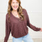 Striped Drop Shoulder Long Sleeve V-Neck Knit Top