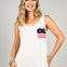 Sleeveless Solid Top With Star And Stripe Pocket