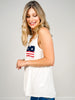 Sleeveless Solid Top With Star And Stripe Pocket