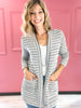 Cry Me a River Open Front Long Sleeve Textured Striped Cardigan