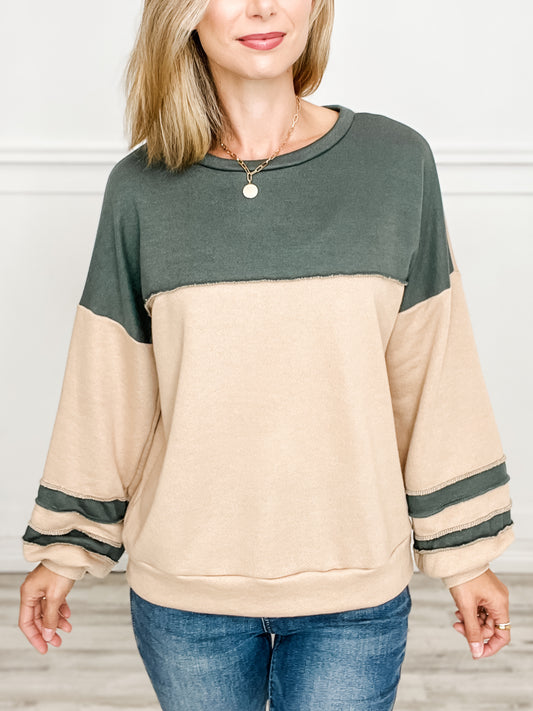 Long Sleeve Color Block Top