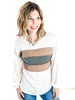 Two Tone Color Block Contrast Stitch Terry Top