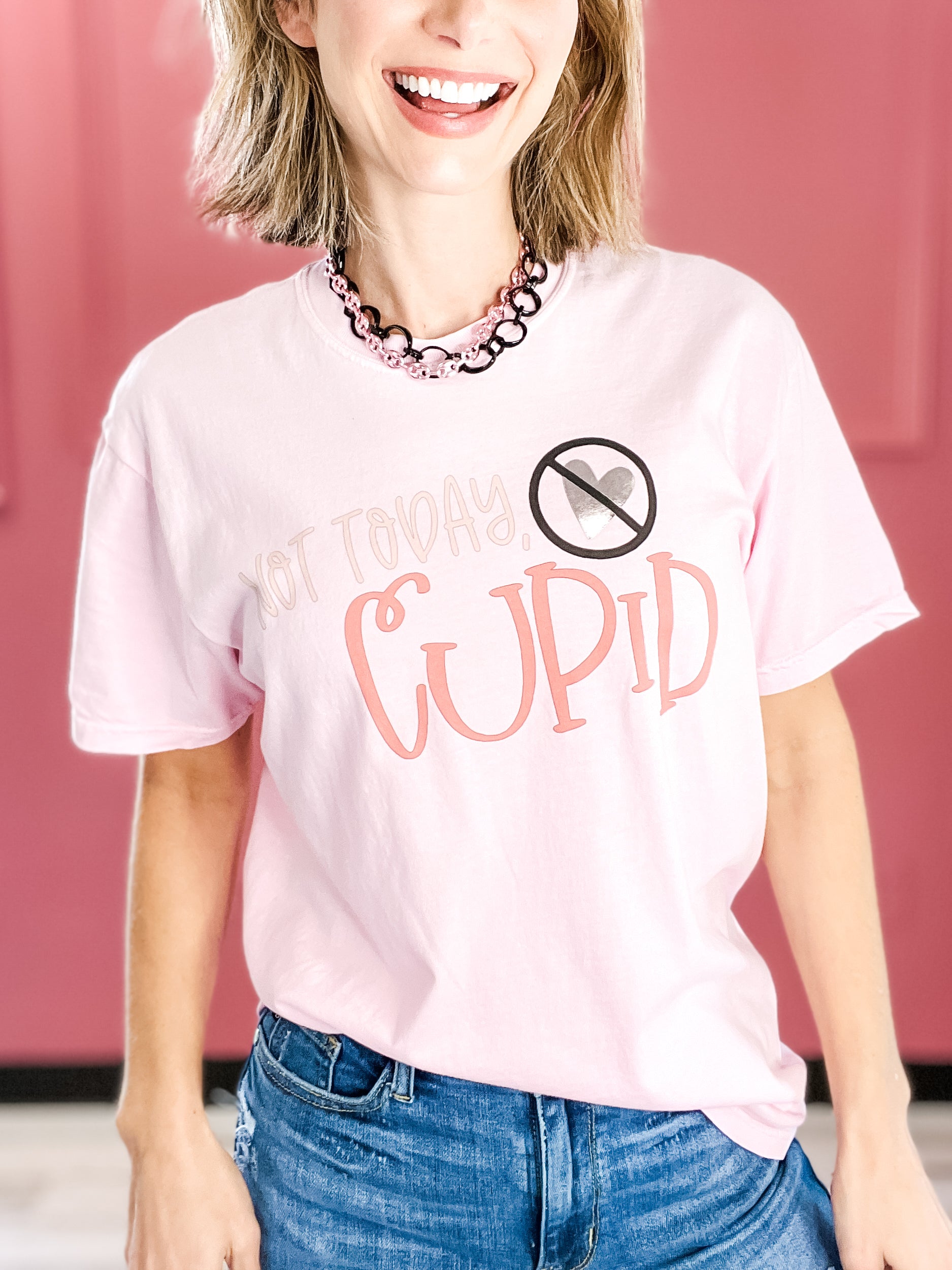 Not Today Cupid Rose Gold Foil Graphic Tee
