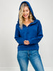 Modal Scuba Quarter Zip Hoodie Jacket in SMOKY NAVY