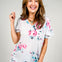 Dolman Sleeve With Double Ruffled Floral Top