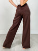 Modal Scuba Stripe Piping Straight Pant in Espresso Cream