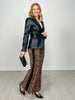 Leopard Print Wide Leg Pants With Pockets