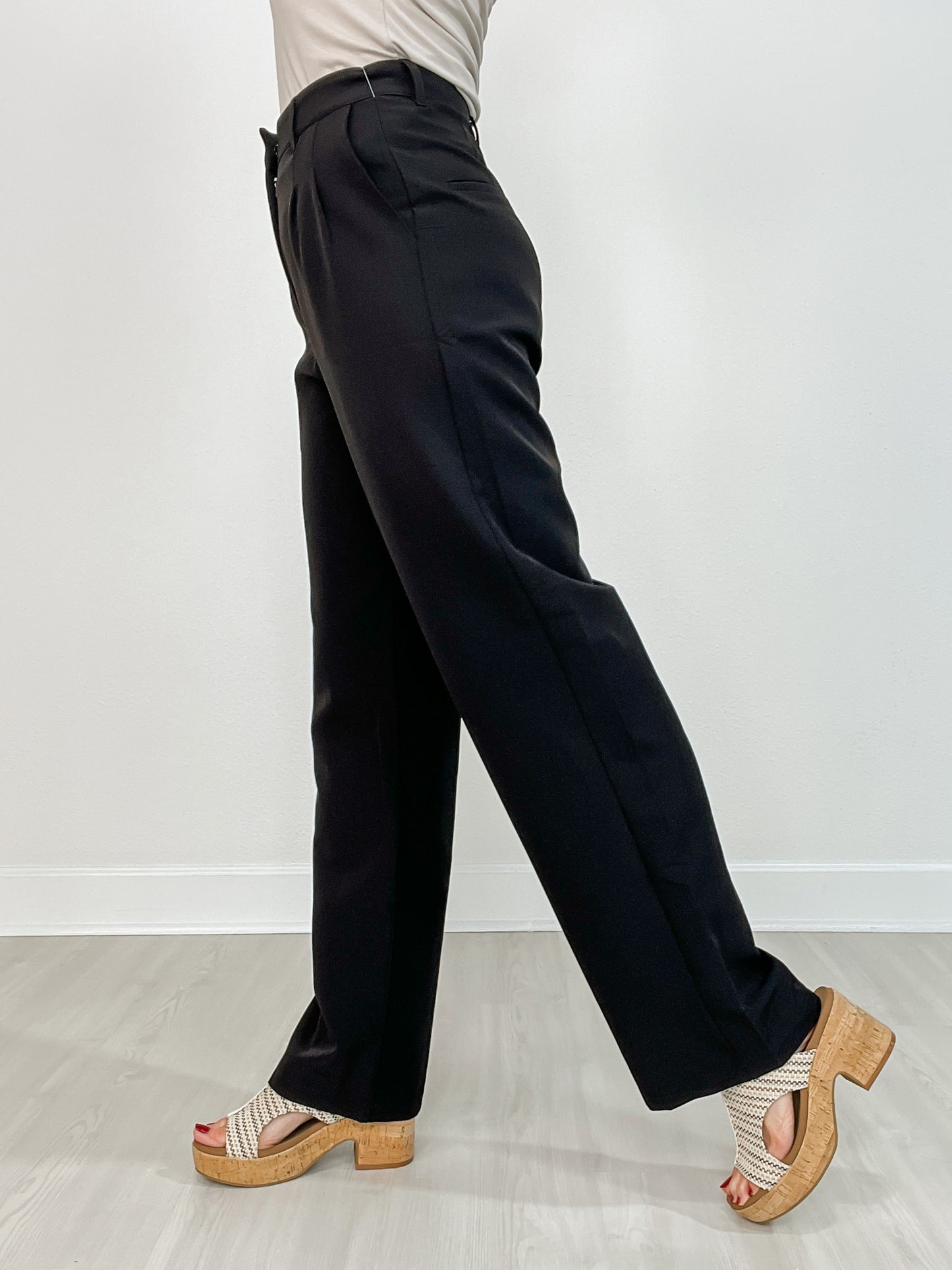 Solid Full Length Dress Pants