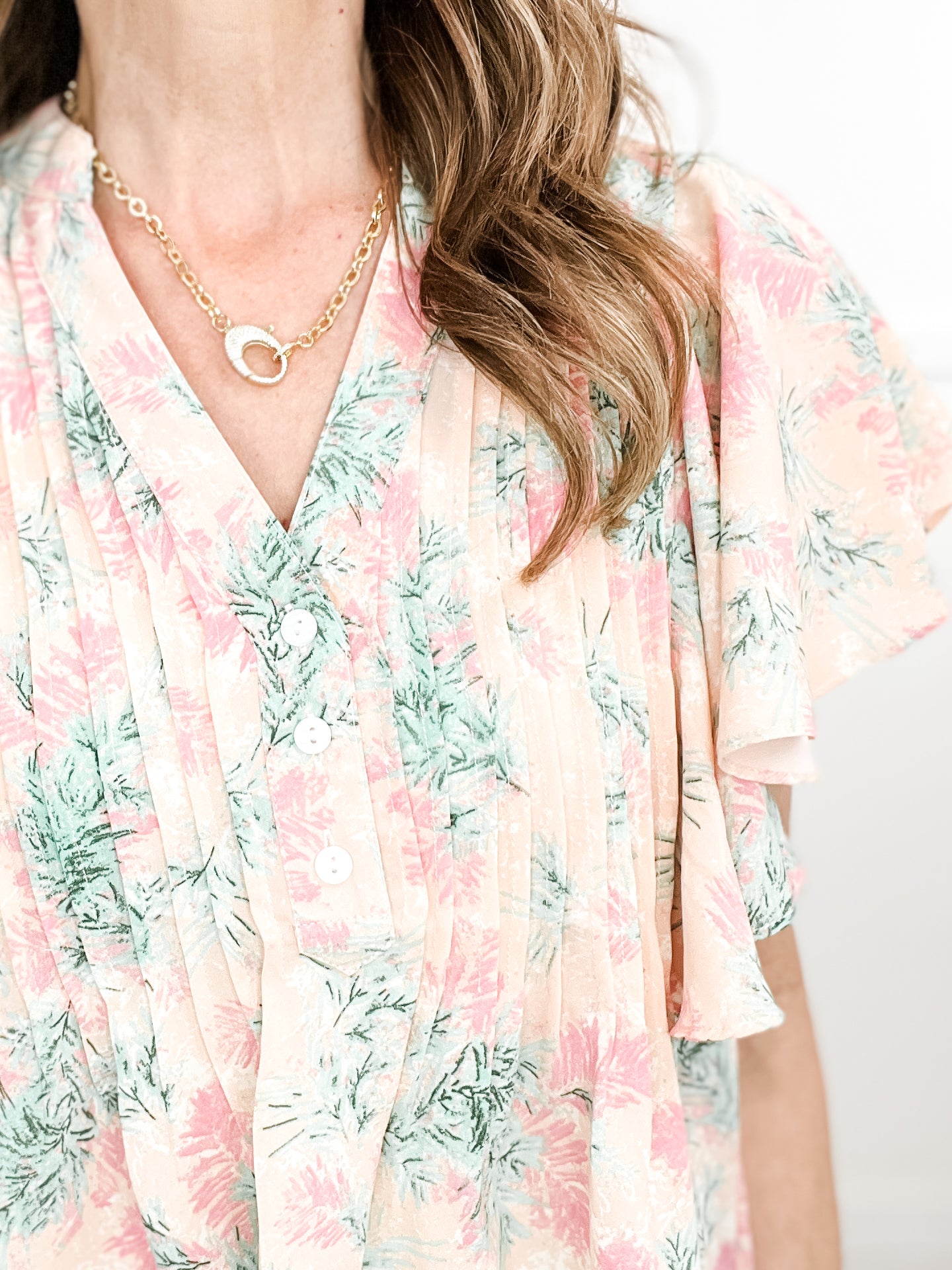 Floral V-Neck Sleeveless Top