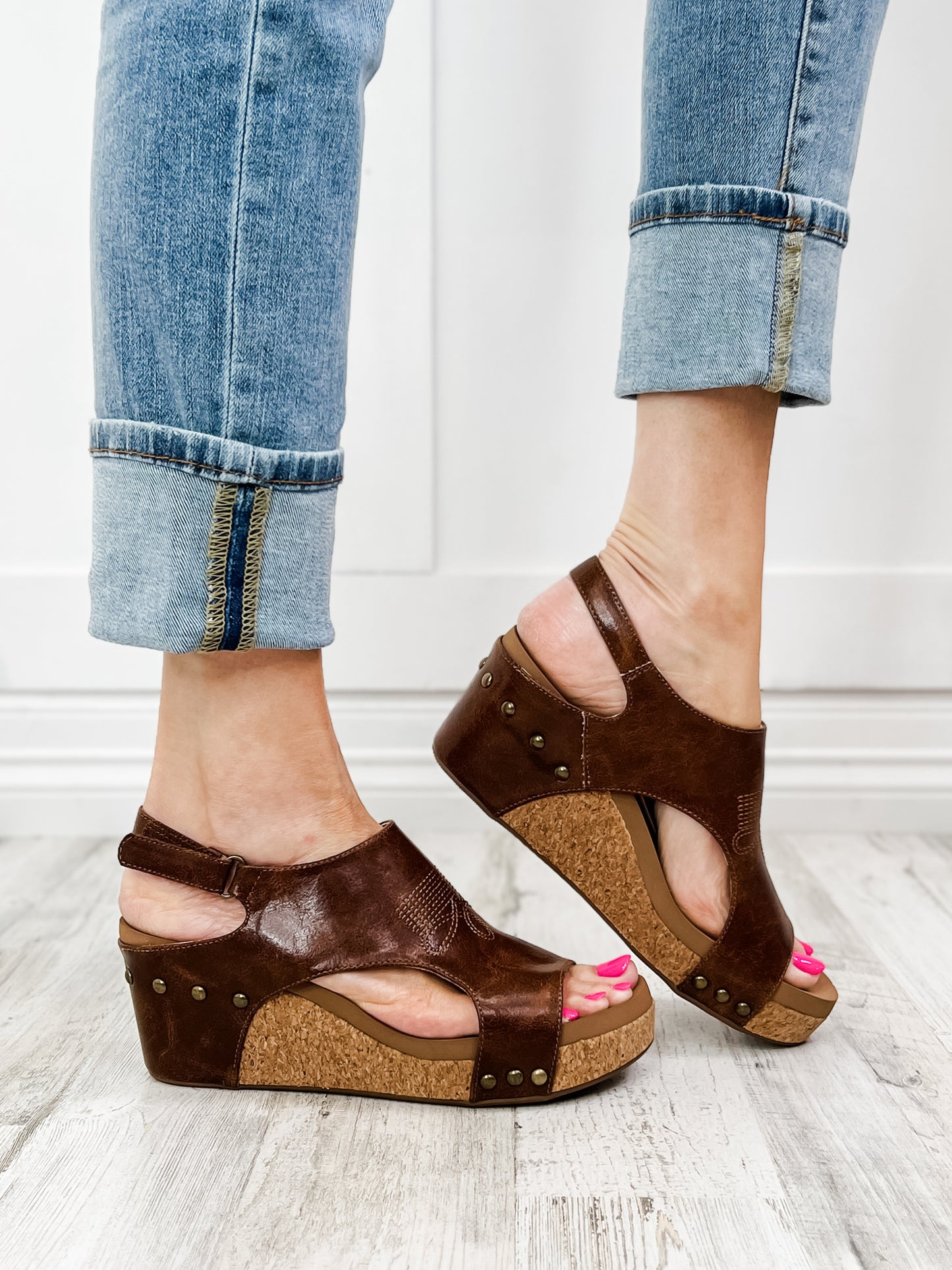 Corkys Carley Saddle Stitch Wedge Shoe