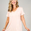 Short Sleeve V-Neck Rayon Solid Top
