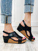 Corkys Carley Black Stitch Wedge Shoe