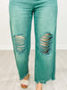 High Rise Distressed Light Weight Wide Leg Jeans
