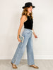 Comfort Stretch Wide Leg Denim with Drawstring Waist