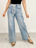 Comfort Stretch Wide Leg Denim with Drawstring Waist