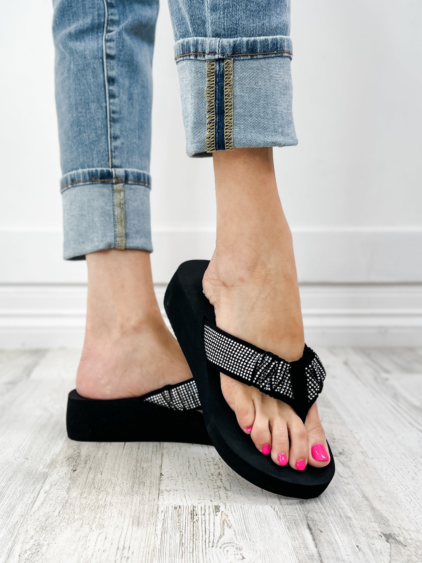 Corkys Bauble Flip Flops in Black or Blush