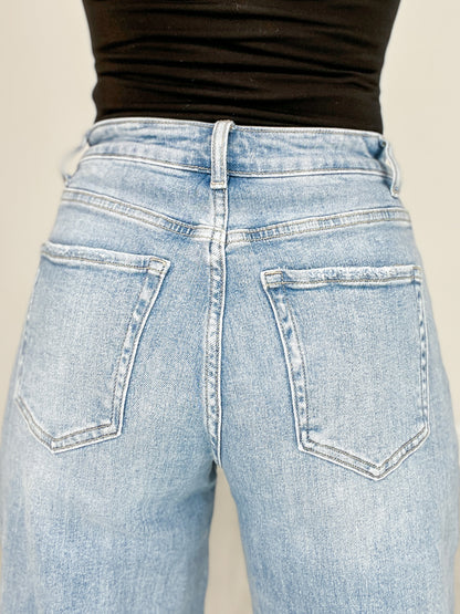 Comfort Stretch Wide Leg Denim with Drawstring Waist