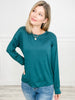 Crew Neck Long Sleeve Relaxed Fit Rayon Terry Top