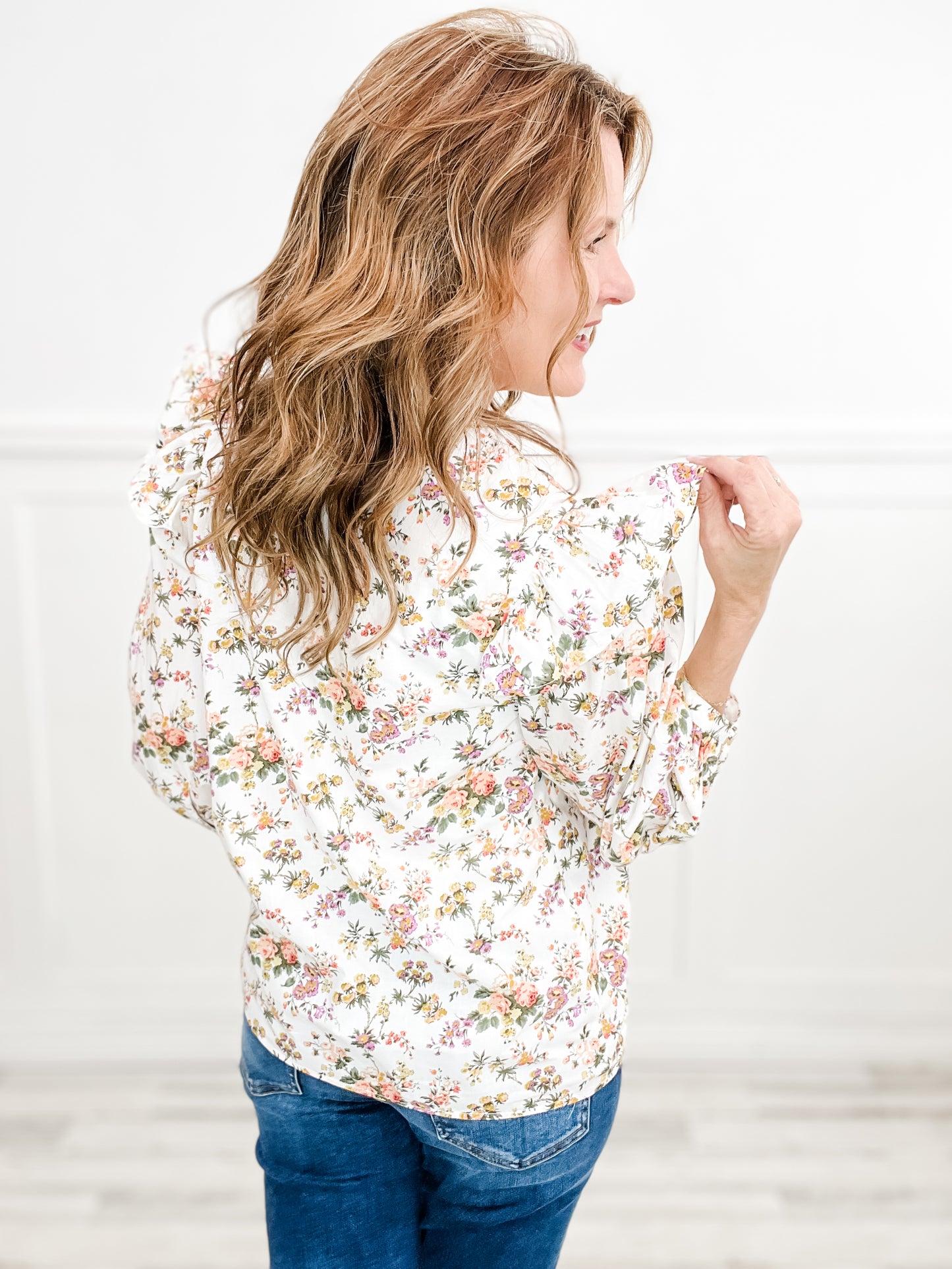 Brunch Ready Pintuck Detail Long Sleeve Top