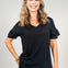 Ruffled Sleeve Solid Bulgari V-Neck Top