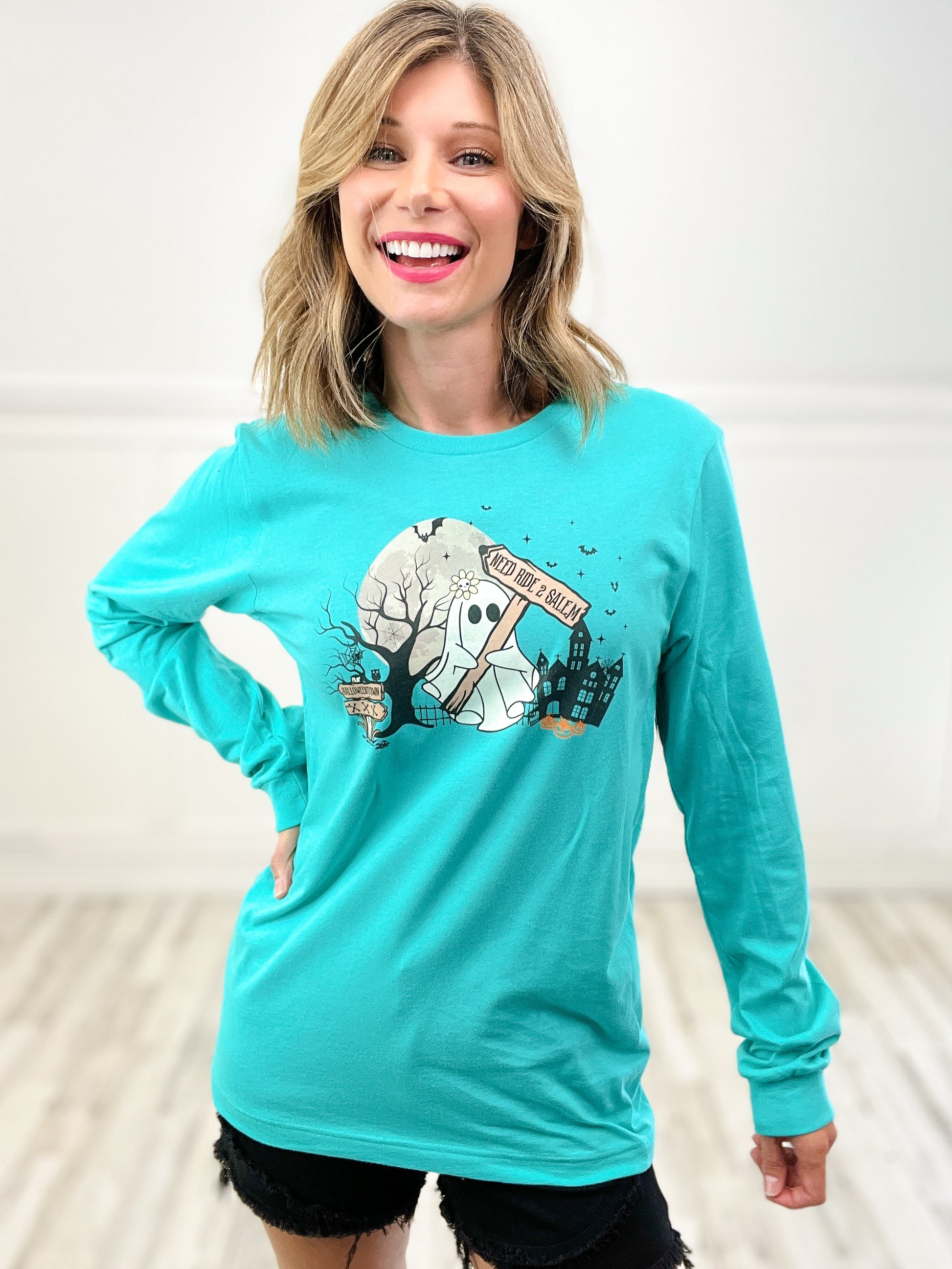 Ride To Salem Ghost Long Sleeve Graphic Tee