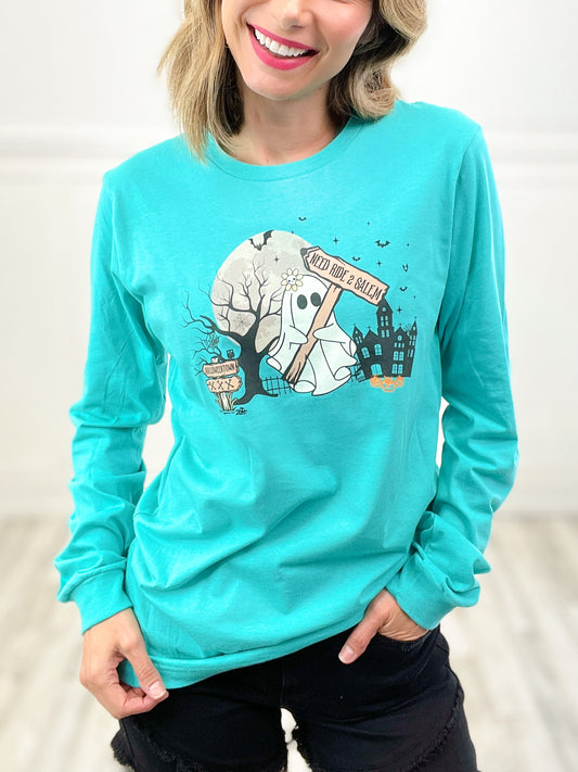 Ride To Salem Ghost Long Sleeve Graphic Tee